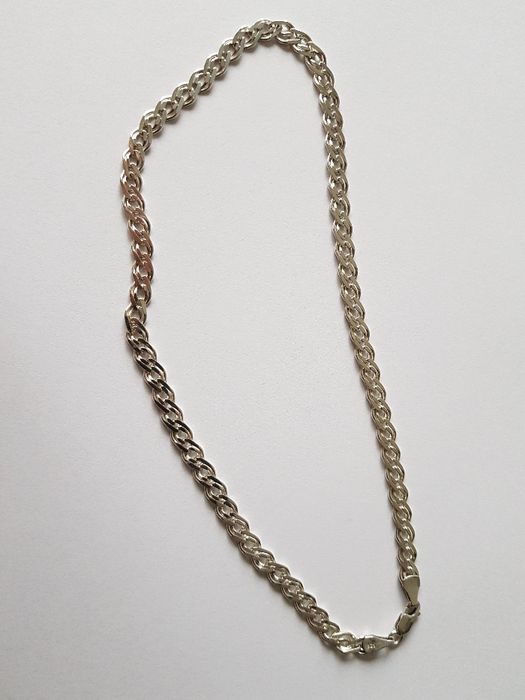 Szeroki Łańcuszek srebrny 42,5 cm stan idealny