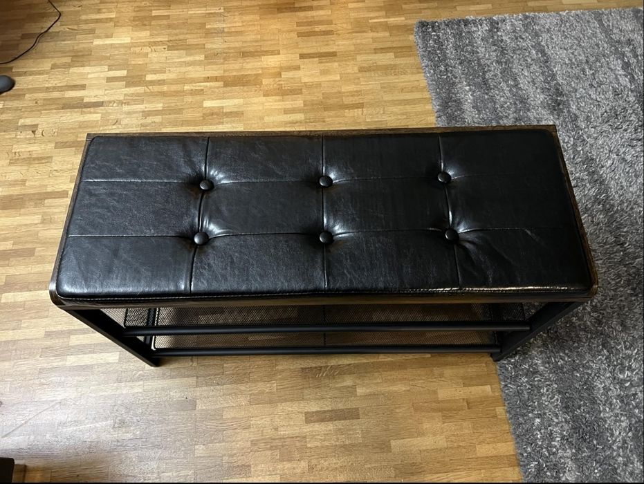 Nowe loftowe pikowane siedzisko organizer na buty do przedpokoju loft