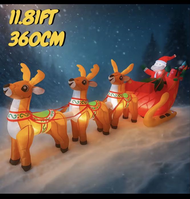 Treno e Renas de Natal - Insuflavel