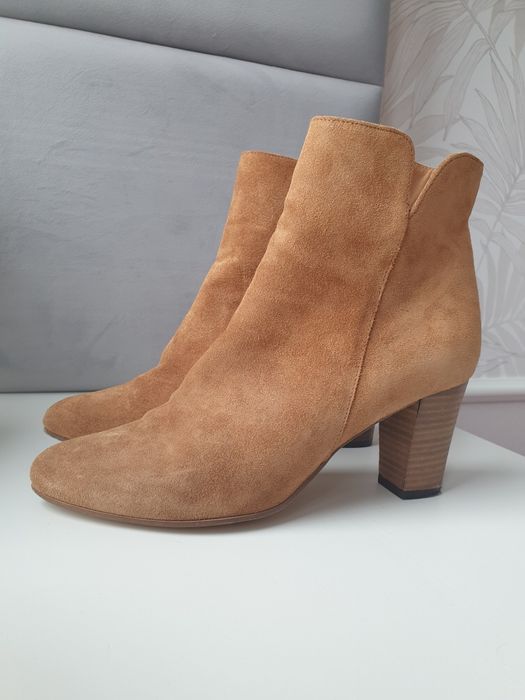 Efektowne skórzane botki damskie * Włoska marka LINEA ZETA Super Stan