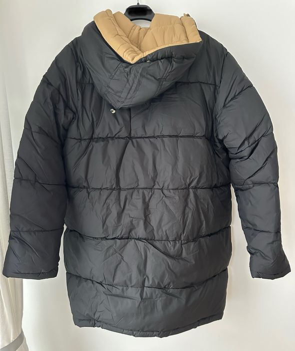 Casaco quispo reversível duas faces preto camel claro XL XXL