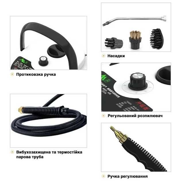 ПОТУЖНИЙ Пароочисник 2500W: Бруд ЗНИКАЄ за секунди! Забудьте про ХІМІЮ