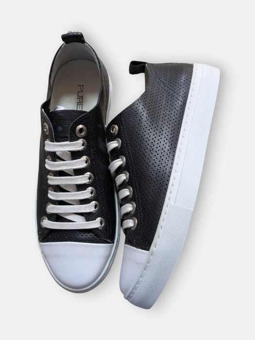 Pure White sneakersy skórzane czarne rozm. 39