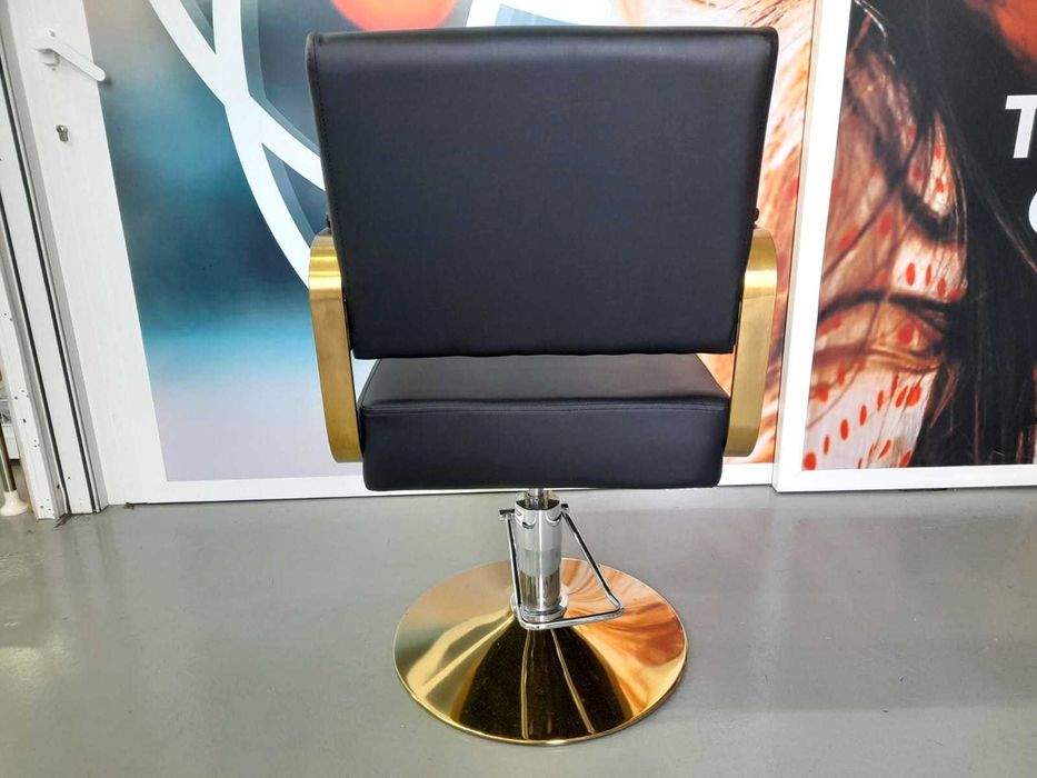 Cadeira Hidráulica Dourada e Preta Novas