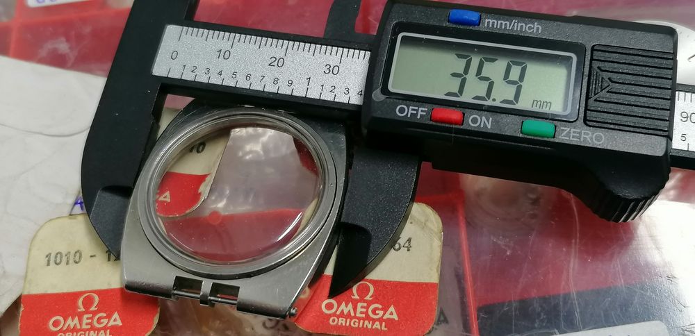 caixa aço relógio omega