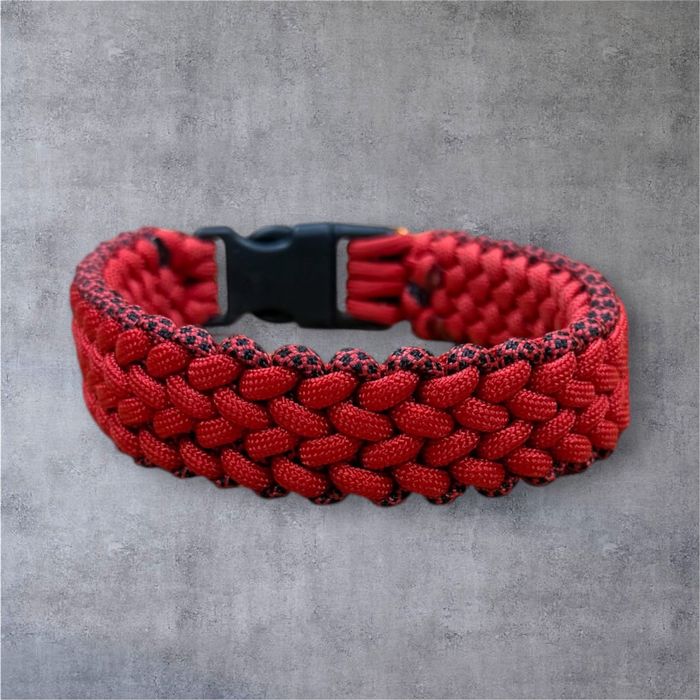 Obroża dla psa czerwona pleciona zapinana na zatrzask nowa