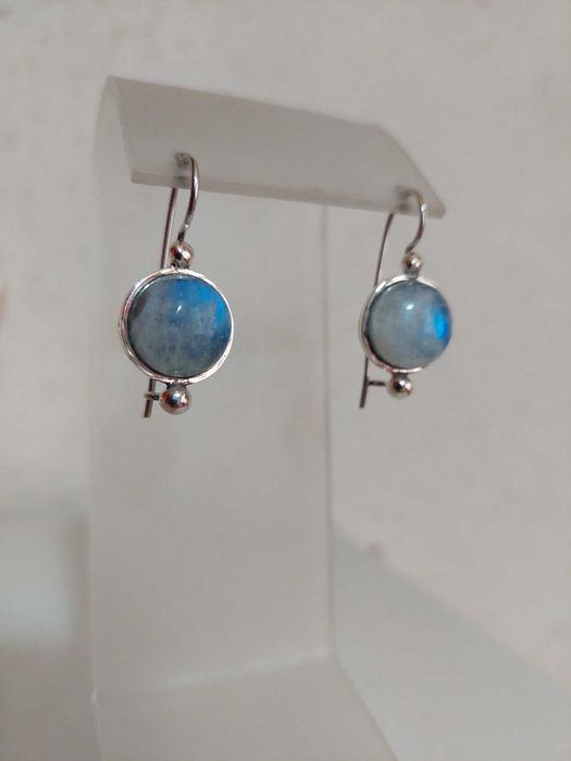 серебряные серьги с адулярами