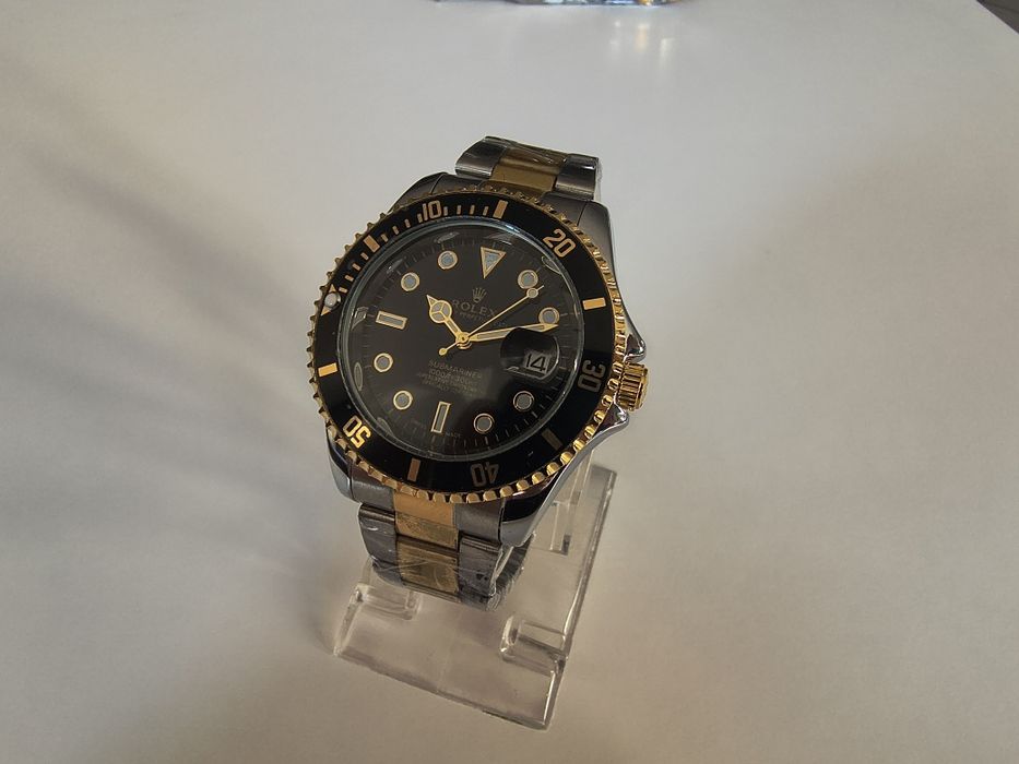 Czarny Rolex męski quartz