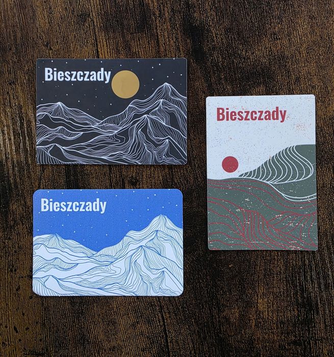 Magnesy Bieszczady autorskie grafiki  minimalizm