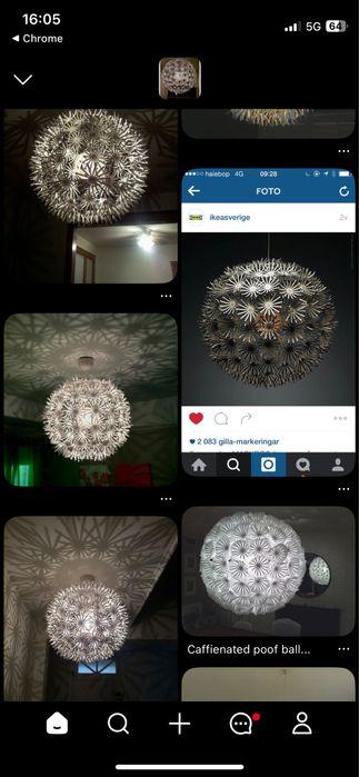 IKEA PS MASKROS duza Lampa wisząca (103.609.16) zyrandol 80 cm kula