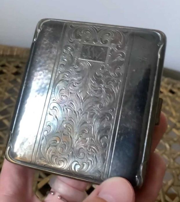 визитница посеребренная старинная Германия