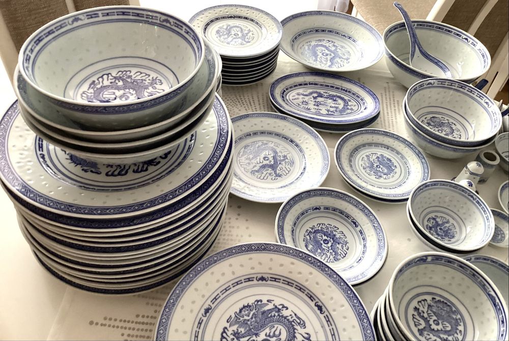 Chińska porcelana ryżowa zestaw obiadowy