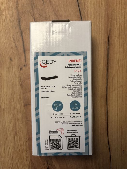 Uchwyt na papier toaletowy Gedy Pirenei PI24