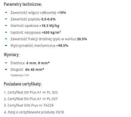 Pellet drzewny Premium - Wysoka jakość - Transport