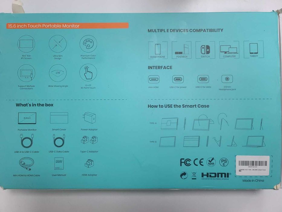 Портативний сенсорний монітор CASKING C15T2 15.6"