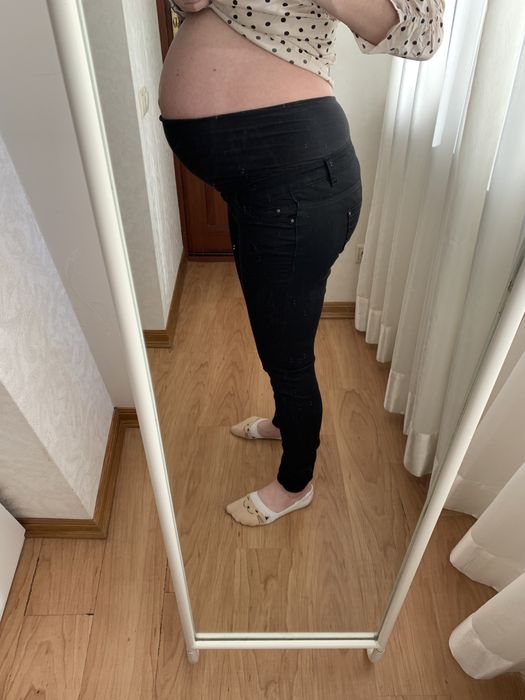Джинсы для беременных чёрные скинни H&M mama maternity