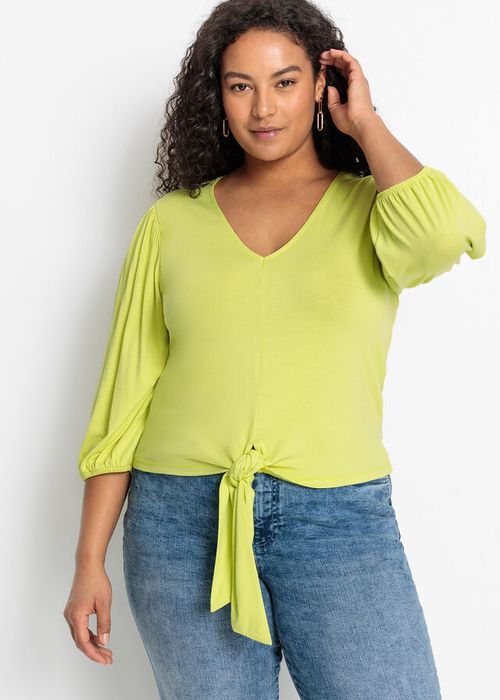B.P.C bluzka limonkowa z wiązaniem 44/46.