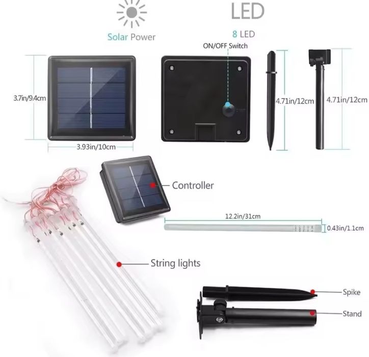 Гірлянда світлодіодна вулична Метеоритний дощ «Тануть Бурульки» 8 шт.