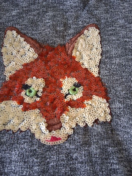 Sweatshirt cinza com raposa bordada da Zara