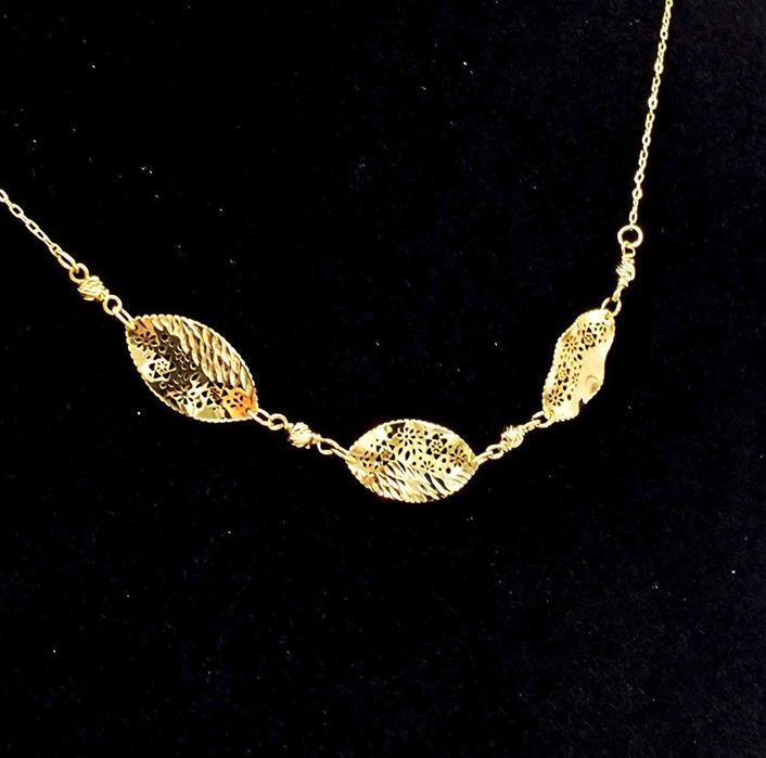 Złoty naszyjnik z ażurowymi elementami 585 GOLD MONEY