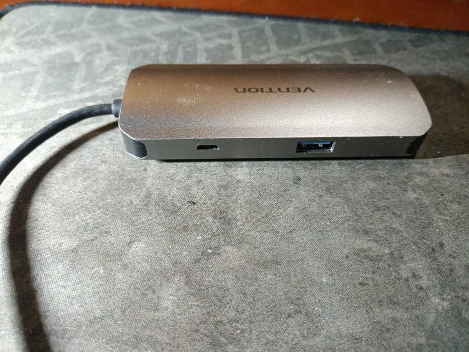 USB HUB 5 в 1 Vention Type-C-USB-MicroUSB 4USB 3.0 2A 5Gbps 0.15m Grey