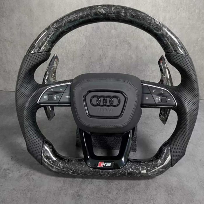 Руль карбоновый Audi Q8 4MN SQ8 RSQ8 / Q7 4M SQ7 / S5 RS5 / S6 RS6 / S7 RS7 / S8 / R8 / A6 A7 C8 / A8 D5 / e-tron GE кермо
