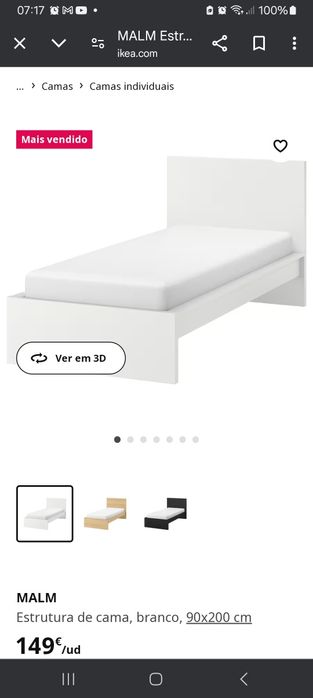 Cama de solteiro MALM IKEA