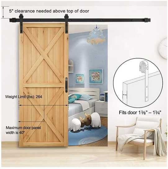 Ferragens completas para porta de correr/porta de celeiro (2,0m)