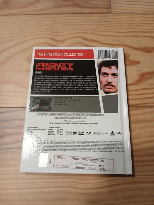 DVD Hitchcock "Perigo na Noite" ,capa de  excelente qualidads