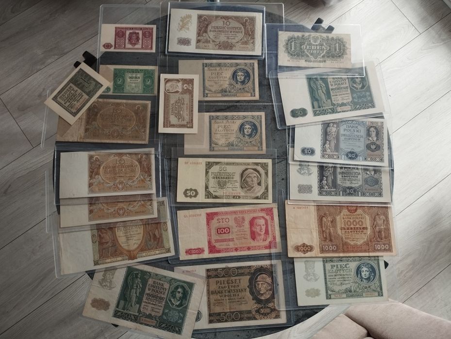 Zestaw starych banknotów polskich 1926-1948r