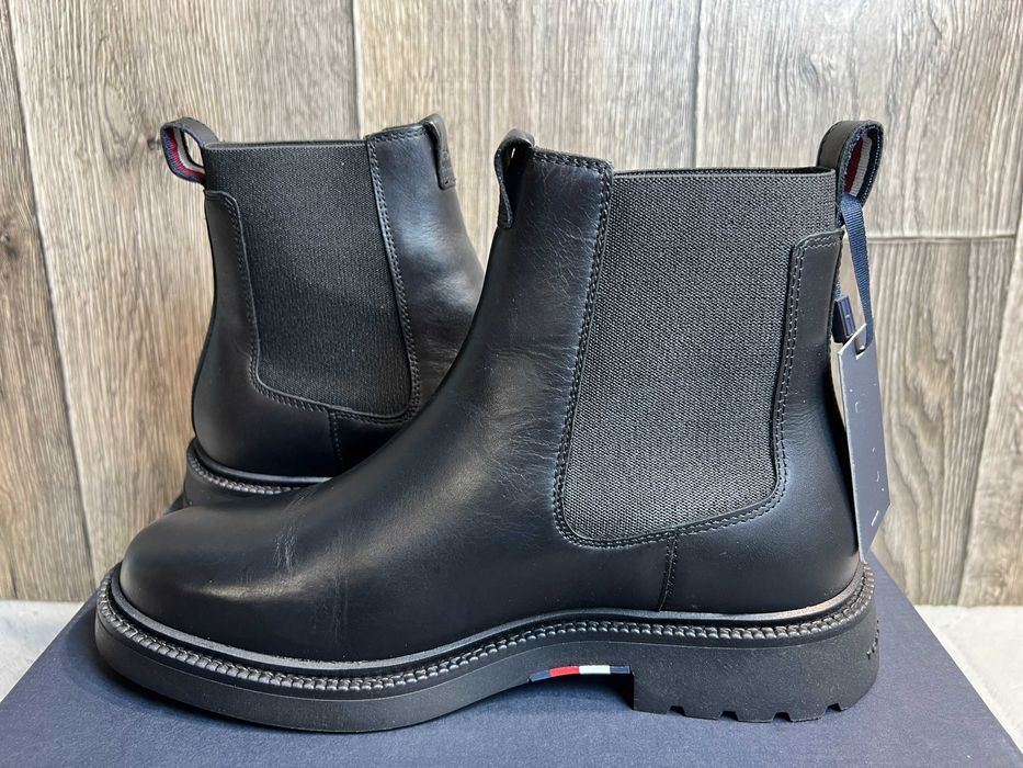 botki damskie skórzane tommy hilfiger comfort chelsea 41
