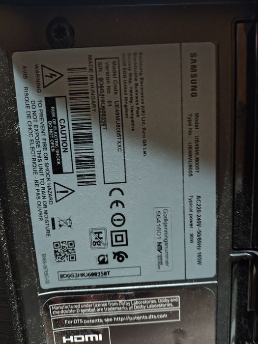 Samsung 49" 4K Smart TV Netflix YouTube DVB-T 2 hevc