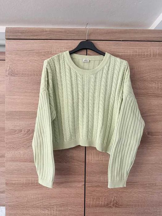 Sweter krótki sweterek miętowy Pimkie crop S