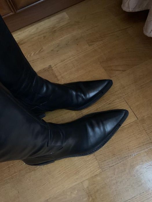 Зимние кожаные сапоги