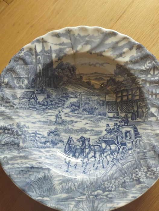 Conjunto de pratos dos cavalinhos azuis