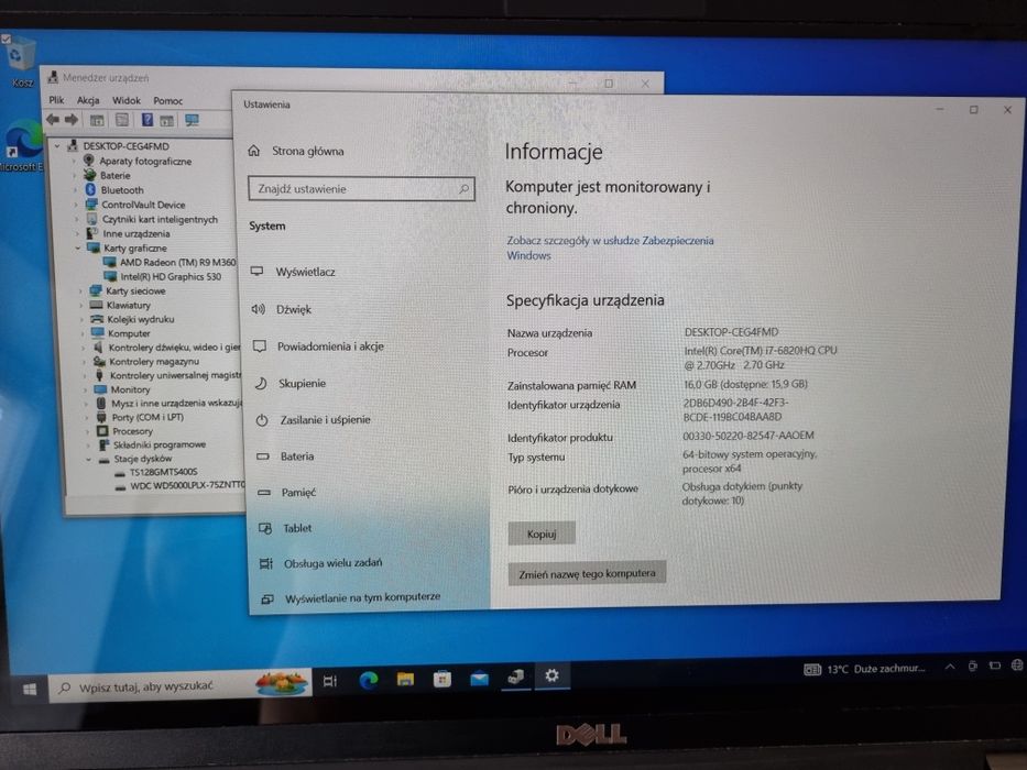 Dell Precision 3510 dotykowy mega wydajny radeon r9, intel i7