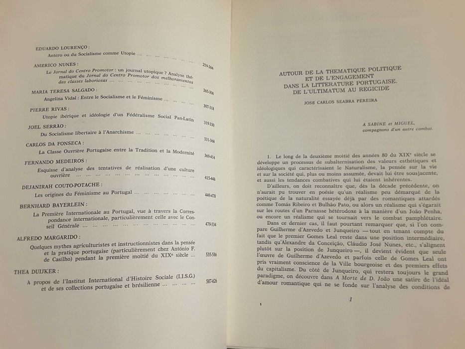Homenagem a Manuel de Lucena / Utopie et Socialisme au Portugal