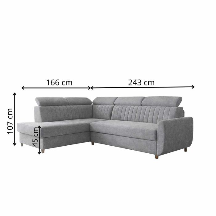 Narożnik SANTI MINI – Komfort | Funkcja spania | Podwójna Sprężyna |