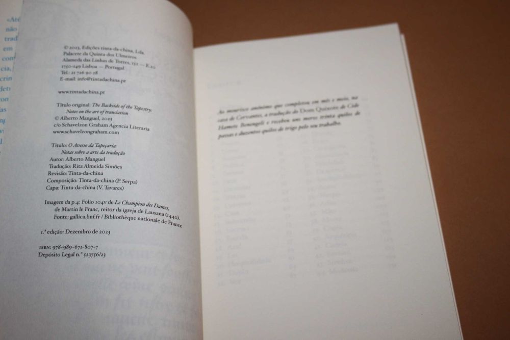 O Avesso da Tapeçaria de Alberto Manguel