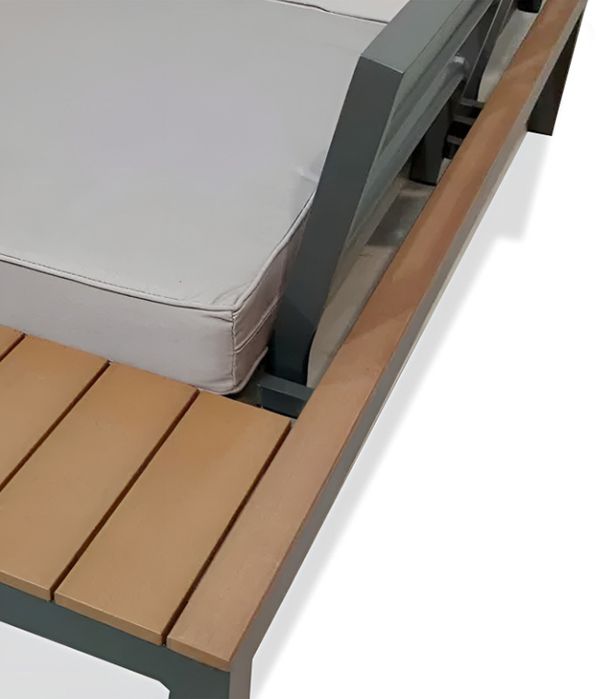 Narożnik aluminiowy ogrodowy BALI premium stolik deska zestaw mebli