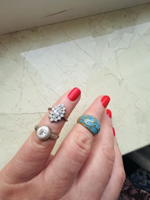 Серебро-гранат-кольцо-серьги