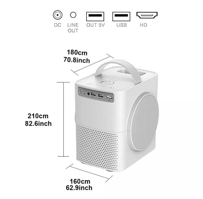Projetor led 5000 lumens + WiFi e Bluetooth incorporado / 1080p