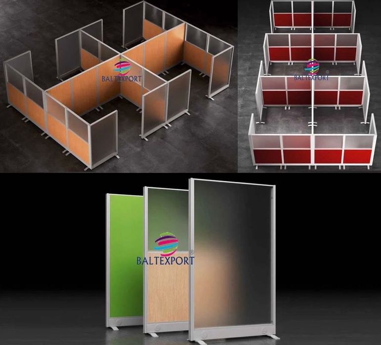 Biombo Tecido Vidro Transp. Vidro Fosco Misto Melamina Novo