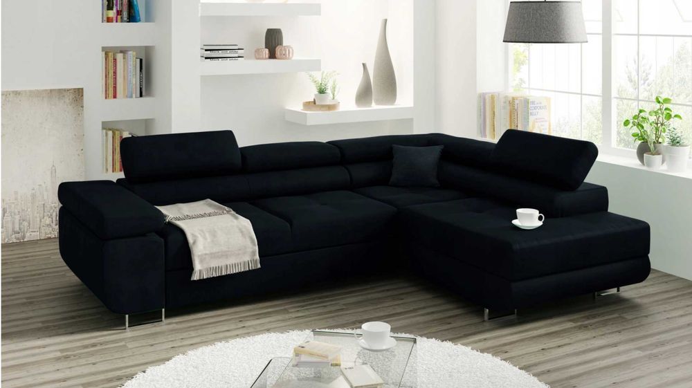 Rozkładany Narożnik MALMO L kanapa sofa REGULOWANE ZAGŁÓWKI łóżko