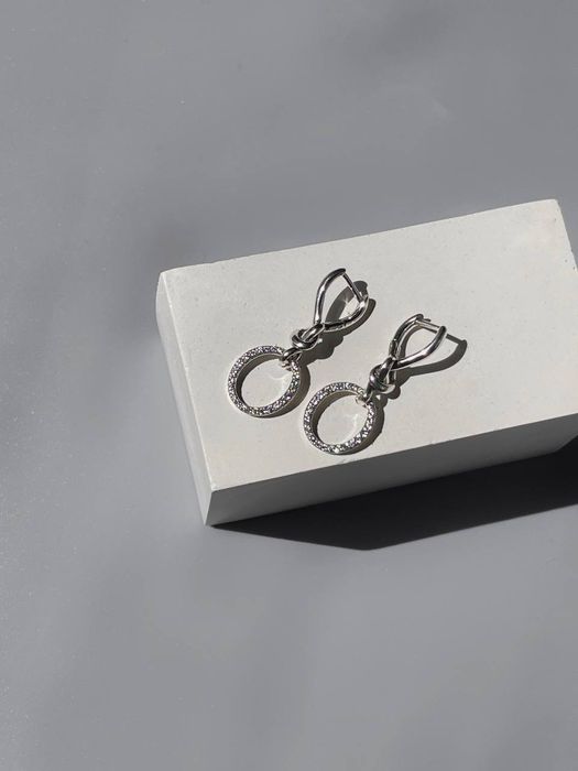 Сережки Pandora "Узи любові" срібло S925 з цирконієм