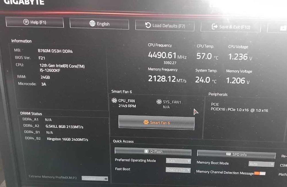 Материнська плата  1700 сокет , Gigabyte B760M DS3H DDR4. Intel B760