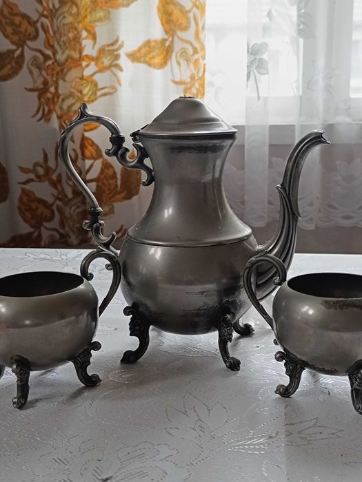 Komplet do kawy English Silver Mfg Corp USA – plater, 3 części