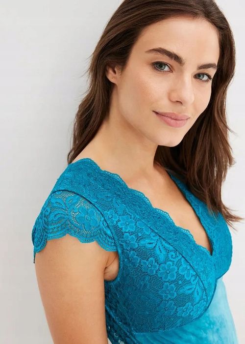 B.P.C. body morskie aksamitne z koronką r.36/38