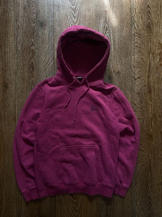 Оригінальне худі Stüssy Basic Logo Hoodie — Колір Magenta/Berry