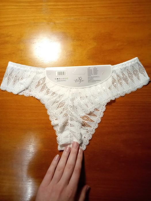 Cuequinhas slip em renda branca, M, Elena